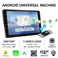Lecteur multimédia automobile Android, puce 6580, 2DIN, écran tactile HD 1280x720, écran partagé, tableau de bord ASP, USB, GPS, BT, WiFi, Mirror Link