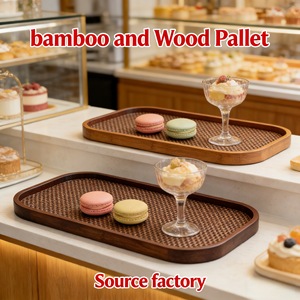 Plateaux de style rétro en bambou et bois à bords ronds pour cafés, plateaux à desserts, plateaux à thé domestiques, plateaux pour thé à sec, vente en gros - Product Image 4