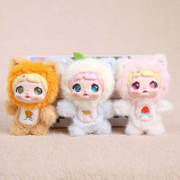 Fruit & dieren vinyl pluche sleutelhanger blind box, schattig mini-poppen ornament, bruiloft gooi-speeltje, klein verzamelfiguurtje