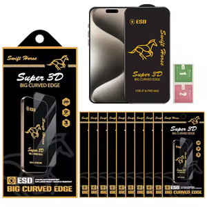 Protector de Pantalla de Vidrio Templado Antiestático Negro Dorado para <span class=keywords><strong>iPhone</strong></span> 17 Pro, para Samsung, para Xiaomi, para Todos los Modelos - Product Image 2