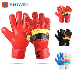 Gants de gardien de but Shiwei rouge noir blanc en latex et mesh respirant, protection pour hommes, sport - Product Image 3