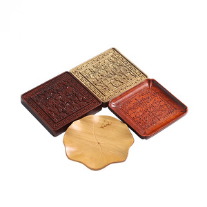 New Chinese Zen-inspired wooden coaster, heat-insulating mat, Kung Fu <b>tea</b> ceremony <b>tea</b> <b>set</b> accessory, cliff cypress and - Product Image 5