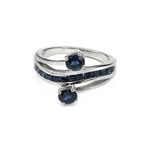 Anillo de Plata de Ley 925 con Gema de Rubí y Engaste de Canal, con Piedras Ovaladas Engastadas en Puntas, Joyería Clásica de Compromiso para Mujer - Product Image 6