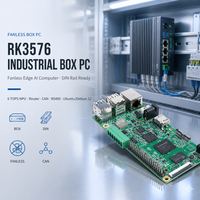 Computadora Industrial con IA de Borde RK3576, Sin Ventilador, 6 TOPS NPU, Ubuntu Debian 12, Router, Riel DIN, CAN, RS485, PC Industrial Integrado