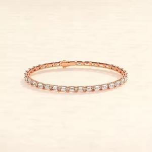 Classic 14K <b>Gold</b> Diamond Moissanite Tennis <b>Bracelet</b> Dainty Wedding Jewelry Perfect Bridesmaid Gift - Product Image 3