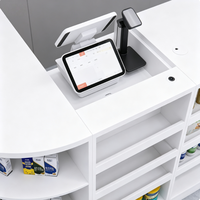 Comptoir de caisse moderne en bois, simple et compact, pour supermarchés, magasins de proximité, pharmacies pour bébés, snack-bars et papeteries