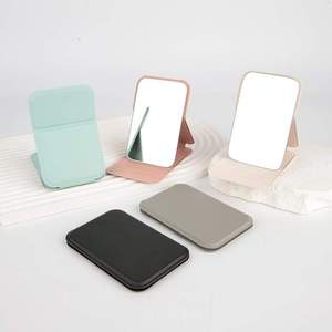 HQ Mixed Proc Discount Folding Pu Leather Pocket <b>Mirror</b> Custom Logo Portable Standing Travel Pu Compact <b>Mirror</b> for Make up - Product Image 1