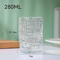 Verre à eau en verre à motif d'écorce avec bord doré 240/340 ml, verre à jus, à lait, à thé, verres à whisky