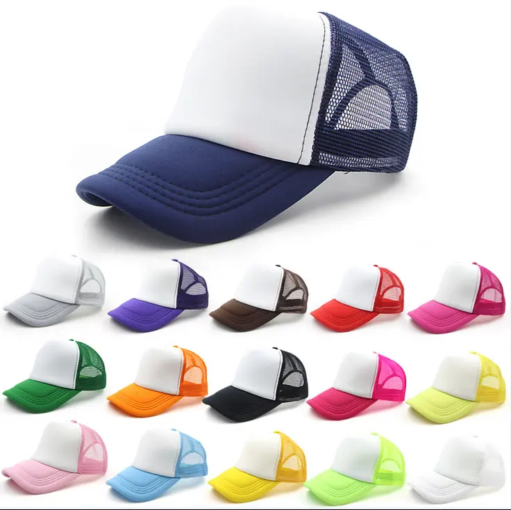 2 Tone Trucker Hats Custom Logo Promotional Wholesale Hats Blank Cap Black Mesh Trucker Hat