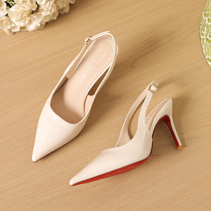 Zapatos de Tacón Alto 8555B con Tira Trasera, Punta Puntiaguda, Tacón de Aguja de 5cm-8cm, Color Sólido, Tendencia de Moda, Detalle de Hebilla, Elegantes para Oficina - Product Image 2