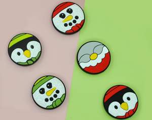 Breloques personnalisées en silicone, bottes de gants de Noël bonhomme de neige, perles de dentition focales en silicone pour bricolage, stylo porte-clés, fabrication de bijoux - Product Image 2