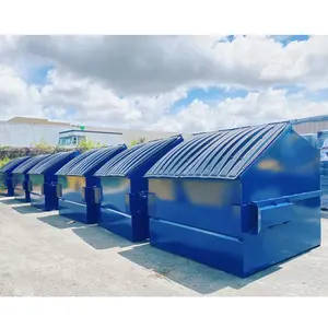 Benne à chargement frontal de 6 verges Bennes à ordures commerciales pour poubelle en métal pour la gestion des déchets Bennes à ordures de recyclage