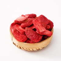 Prix de gros, étiquette privée, fruits entiers, tranchés, en dés, fraises lyophilisées en tranches