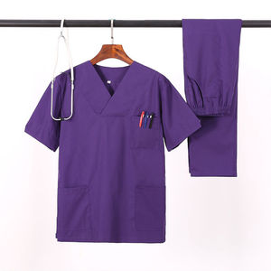 Cuidado DE LA SALUD Stretch Soft Stretch Pocket Scrub Elástico Cordón Antiarrugas Hospital Personal Enfermeras Doctor Scrub uniforme médico - Product Image 3