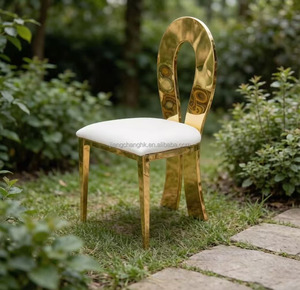 New Design Wedding Event Luxury Golden Durable Party Rental Stainless Steel <b>Chairs</b> for Outdoor Events - Product Image 1