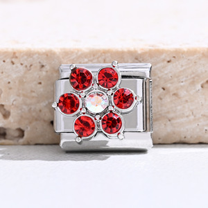 Modular Flower Charm Bracelet Set Crystal Rhinestone DIY Jewelry Women's Gift Zinc Alloy Claw Setting Yiwu Origin - Product Image 2