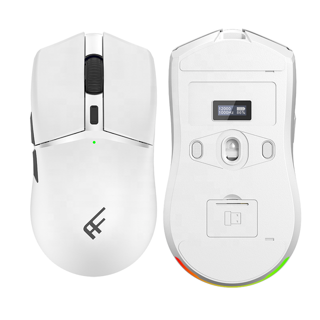 PAW3395 Sensor 26000DPI Tri-Mode Ultra Lightweight Ergonomic Rechargeable RGB Backlit Programmable 2.4GHz Wireless Gaming Mouse
