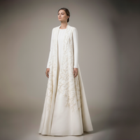 Ensemble deux pièces brodé de sequins 2026 – Nouvelle collection élégante – Abaya de luxe personnalisée à ouverture frontale pour femmes musulmanes – Vente en gros