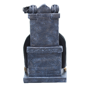 Ornamento in resina Halloween spettrale gotico death decor figurine evil grim reaper on bone throne statue con <span class=keywords><strong>falce</strong></span> e teschio - Product Image 4