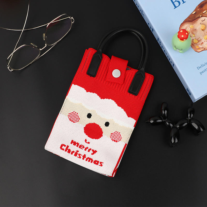 [แบบพกพาแฟชั่น] 92304ใบหน้าตุ๊กตาคริสต์มาส (สีดำพกพา)