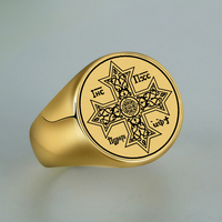Croix orthodoxe coptique avec Jésus-Christ le Fils de Dieu, amulette gravée au laser, talisman, cadeaux, bijoux, bagues en acier inoxydable