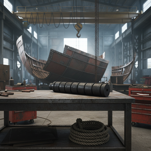 Defensas de Goma Personalizadas para Remolcadores Marítimos, Amortiguadores para Embarcaciones con Patrón de Tiras, Defensa Personalizada para Barcos - Product Image 1