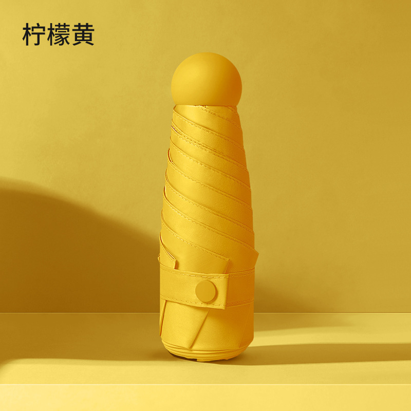 Five-fold umbrella, bright yellow