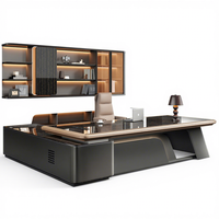 Ensemble de chaises de bureau de direction haut de gamme bureau à panneaux Design moderne Construction en bois stockage de tiroirs de fichiers durables