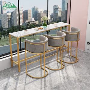 כיסא בר יוקרתי מודרני של Wayon עם משענת גב מעוקלת ייחודית, כיסא גבוה לסלון בוטיק או מלון - Product Image 3