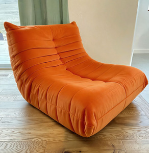 Poltrona Sacco Arancione ad Alta Densità Impermeabile per Adulti e Adolescenti, Stile Francese per Uso Accanto al Caminetto o sul Divano - Product Image 2