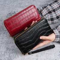 Harga Pabrik Dompet Wanita Baru Motif Kulit Buaya Tas Kartu Clutch Multifungsi Dompet Koin Resleting