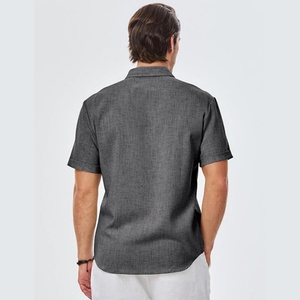 Chemises à manches courtes pour hommes, imprimées, col montant, décontractées, respirantes, pour la plage, l'été, avec poche, ODM - Product Image 3