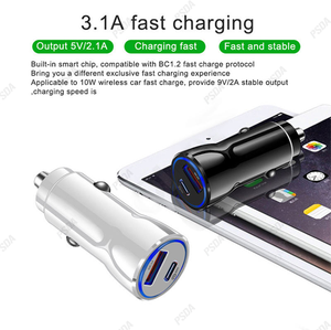 ที่ชาร์จในรถยนต์แบบเร็ว 48W Dual PD20W Quick Charge 3.0 ช่อง USB-C Type-C 3.1A สำหรับ <span class=keywords><strong>iPhone</strong></span> 16 15 Plus Samsung Huawei ที่ชาร์จในรถยนต์แบบเร็ว - Product Image 3