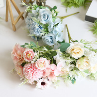 Buket bunga buatan mawar peony bunga sutra grosir buket bunga untuk pernikahan