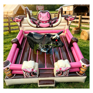 Taureau mécanique gonflable rose <span class=keywords><strong>pour</strong></span> l'extérieur, jeu sportif de rodéo <span class=keywords><strong>pour</strong></span> cowboy/cowgirl, idéal <span class=keywords><strong>pour</strong></span> la <span class=keywords><strong>location</strong></span> événementielle - Product Image 1