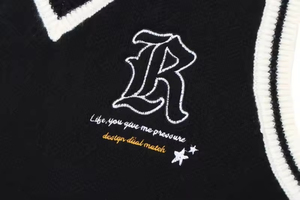 Custom LOGO <strong>Men's</strong> Jacquard Knit Sweater Waistcoats Pullover Knitwear <strong>v</strong> <strong>Neck</strong> <strong>Sleeveless</strong> Knitted Sweater School Vest for <strong>Men</strong> - Product Image 4