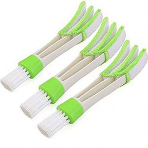 MHK20 Small Hot Sale Double Head Eco-Friendly Plastic Handle Nylon Bristles Car Air Conditioner Vent Slit Cleaner <b>Brush</b> <b>Window</b> - Product Image 1