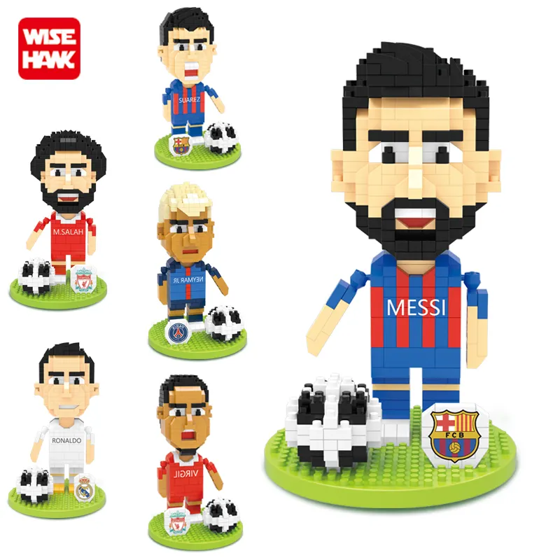 New self assemblare sport football player Messi mini action figure collegamento di giocattoli micro block per ragazzi