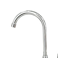 Robinet mélangeur médical coudé en laiton chromé à double poignée longue de 6 pouces pour lavabo, double trou, eau chaude et froide