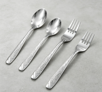 Ensemble de Couverts en Acier Inoxydable 410 Écologique de Luxe avec Poignées Gaufrées Durables pour Hôtels, Mariages et Restaurants (Vente en Gros)