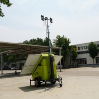 7m-9m Hohe Solar-Lichttürme Industrielle Tragbare Kleine Mobile Beleuchtungstürme mit Drahtlosen CCTV-Kameras