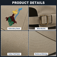 Casquette de baseball structurée à 6 panneaux personnalisée, en sergé de coton kaki, avec broderie multicolore motif colombe croisée, pour événements religieux