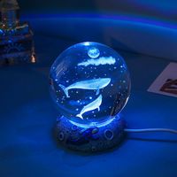 Lampe de nuit boule de cristal d'art 3D lampe lumineuse astronaute lune lumière du système solaire
