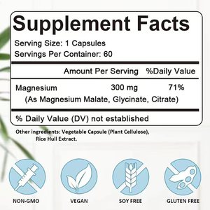 Capsules de supplément de glycinate de magnésium de marque privée un complément santé pour renforcer les muscles des adultes et des enfants - Product Image 2