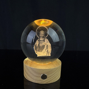 Đèn ngủ <span class=keywords><strong>3D</strong></span> bằng pha lê hình thánh giá Chúa Giê-su theo phong cách Thiên Chúa giáo, có công tắc cảm ứng, đế đèn <span class=keywords><strong>LED</strong></span> bằng gỗ MH-Q0272 - Product Image 6