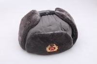 Gorro Ushanka con Insignia del Estrella Roja Soviética, Gorro de Invierno Cálido con Orejeras de Piel Sintética para Hombre
