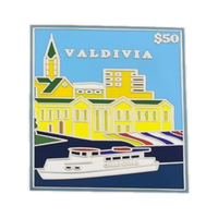 Badge Métallique Électroplaqué Personnalisé en Gros avec Logo ODM/OEM, Souvenir de Voyage, Monument Urbain, Croisière Fluviale, Cadeau Touristique