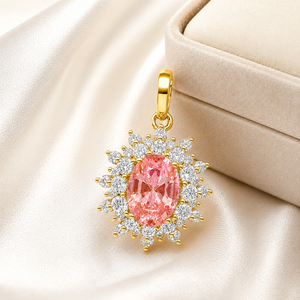 Pendentif de fiançailles en argent 925 avec zircon et pierres précieuses cultivées UM Jewelry, idéal pour un usage quotidien ou comme cadeau d'anniversaire de mariage - Product Image 5