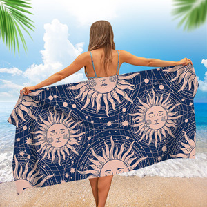 Toalla de playa con estampado de sol y luna celestial, estilo bohemio, mandala, <span class=keywords><strong>tarot</strong></span>, cielo estrellado, manta de playa de microfibra, ligera, de secado rápido, para natación - Product Image 6