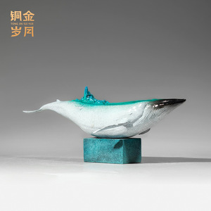 Adorno de Cobre con Diseño de Ballena Azul, Hecho a Mano, Decoración Artística para Sala de Estar, Colección Copper And Gold Years Whale Fall Story - Product Image 5